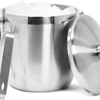 Juvale Stainless Steel Ice Bucket with Lid and Tongs