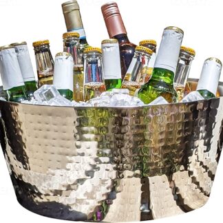 BREKX Hammered Stainless-Steel Beverage Tub