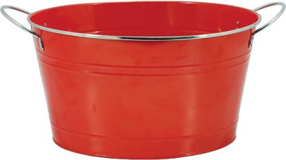 Twine Big Red Ice Bucket Galvanized Metal Drink Tub